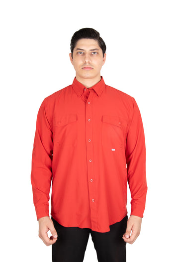Camisa Navik Hardwear Manga Larga Roja