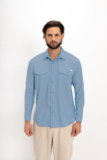 Camisa Nomad Hardwear Manga Larga Azul Acero