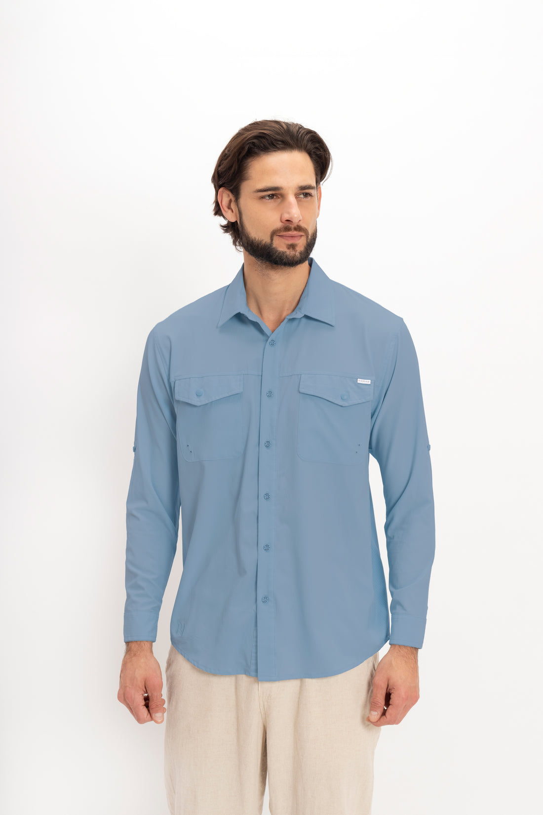 Camisa Nomad Hardwear Manga Larga Azul Acero
