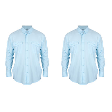 Camisa Outdoor Nomad Hardwear Azul Claro Paquete 2 Pzs
