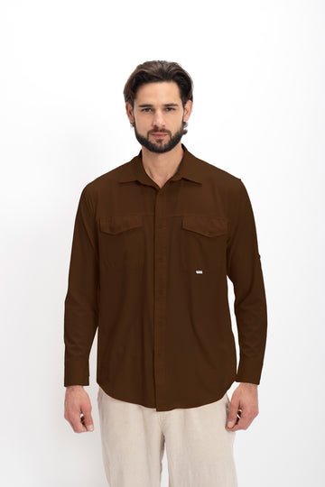 Camisa Nomad Hardwear Manga Larga Café