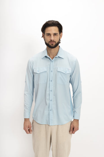 Camisa Nomad Hardwear Manga Larga Azul Cielo