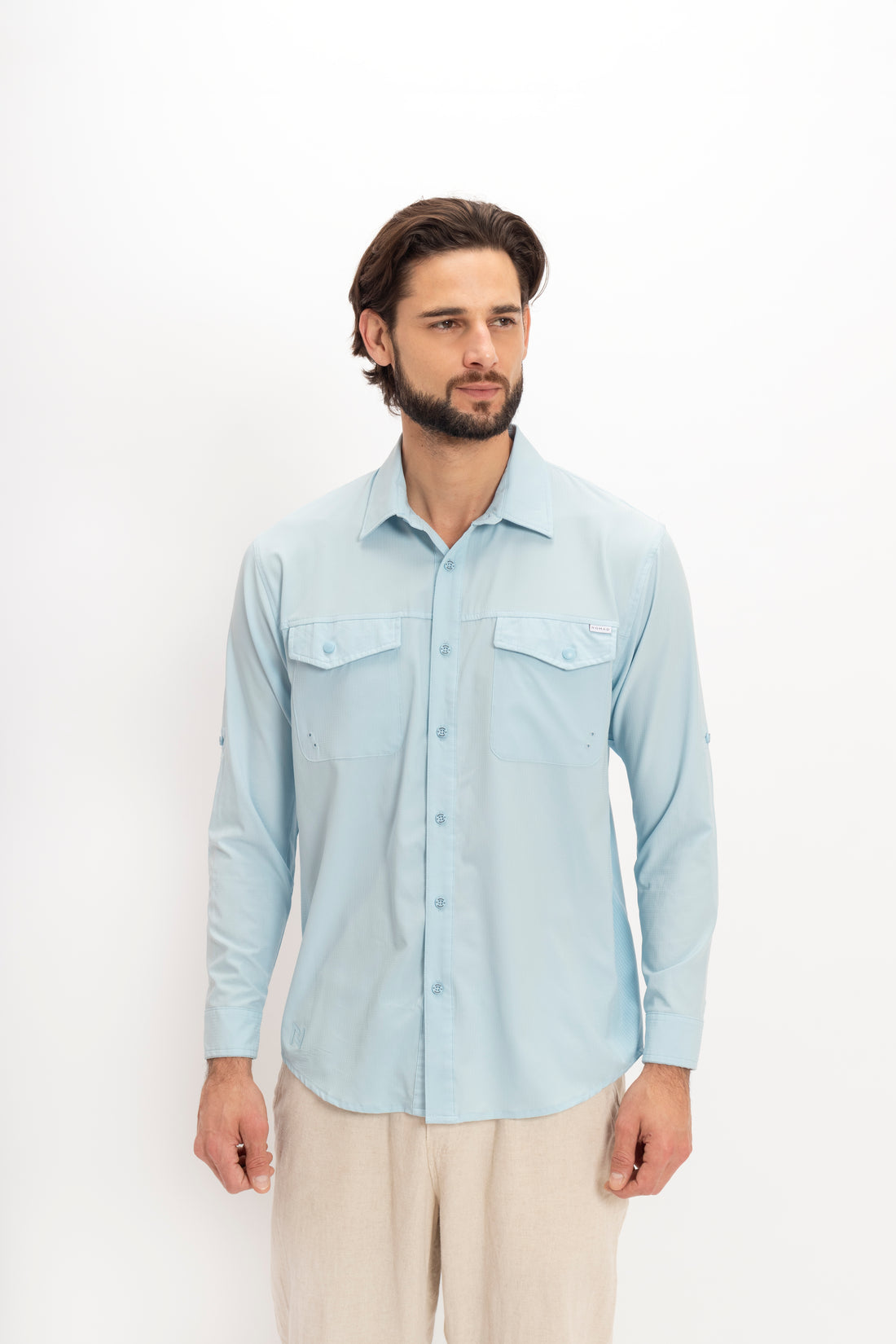 Camisa Nomad Hardwear Manga Larga Azul Cielo