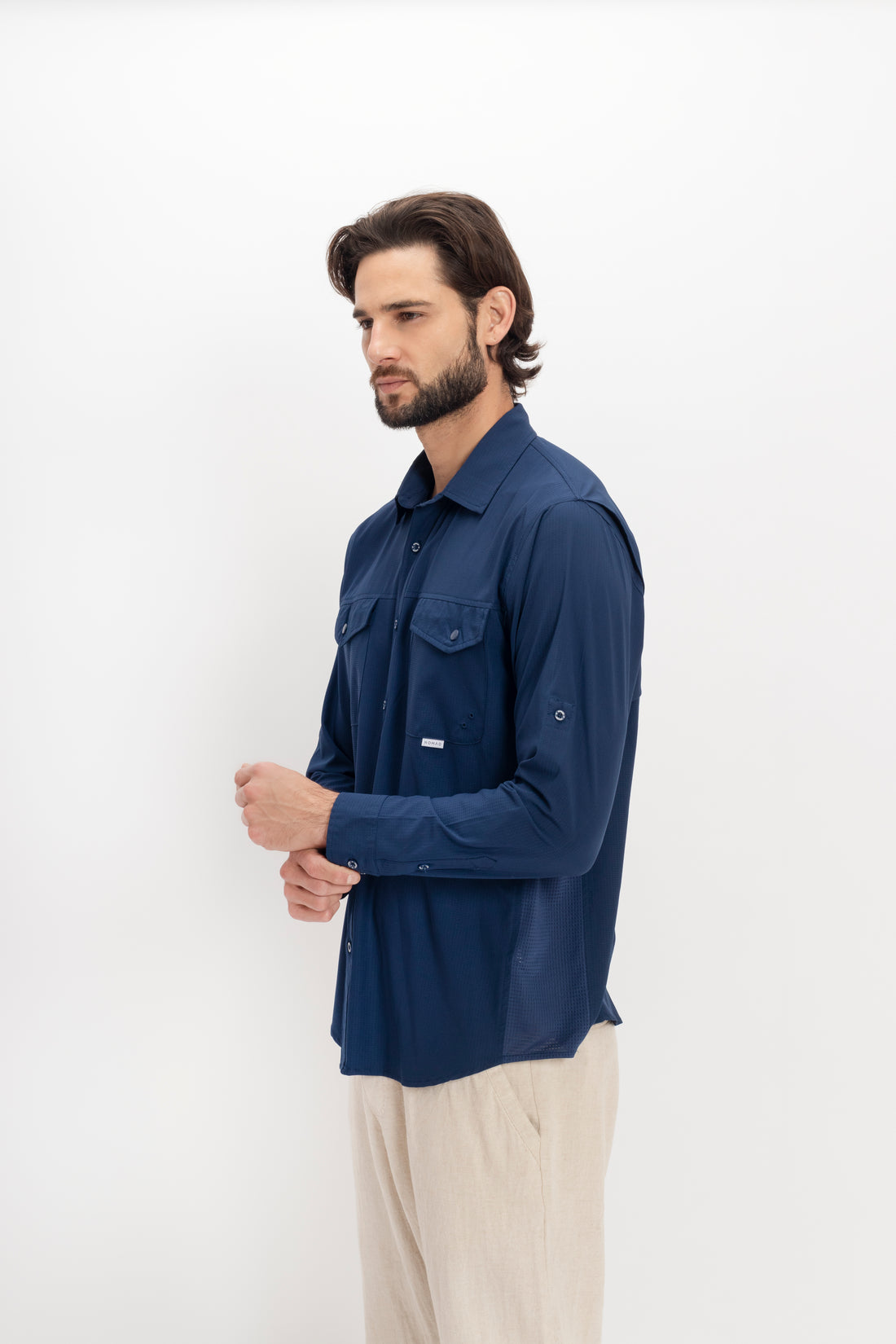 Camisa Nomad Hardwear Manga Larga Azul Marino