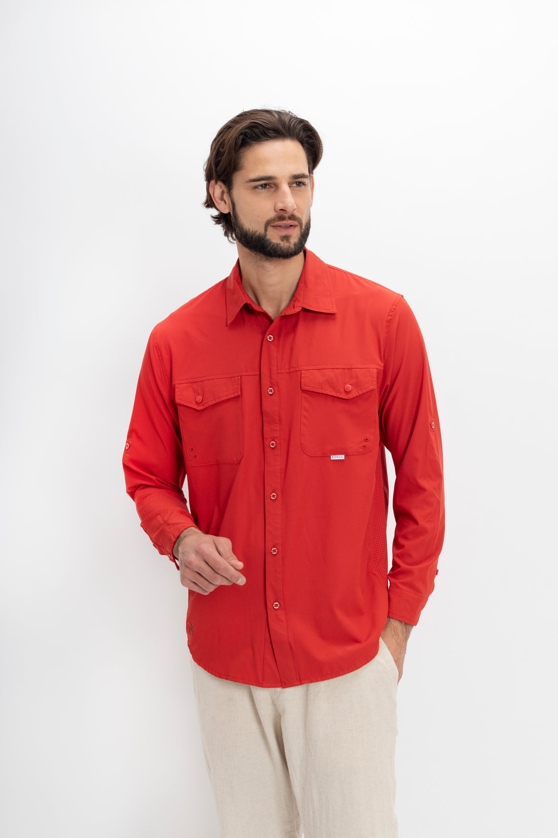 Camisa Nomad Hardwear Manga Larga Roja