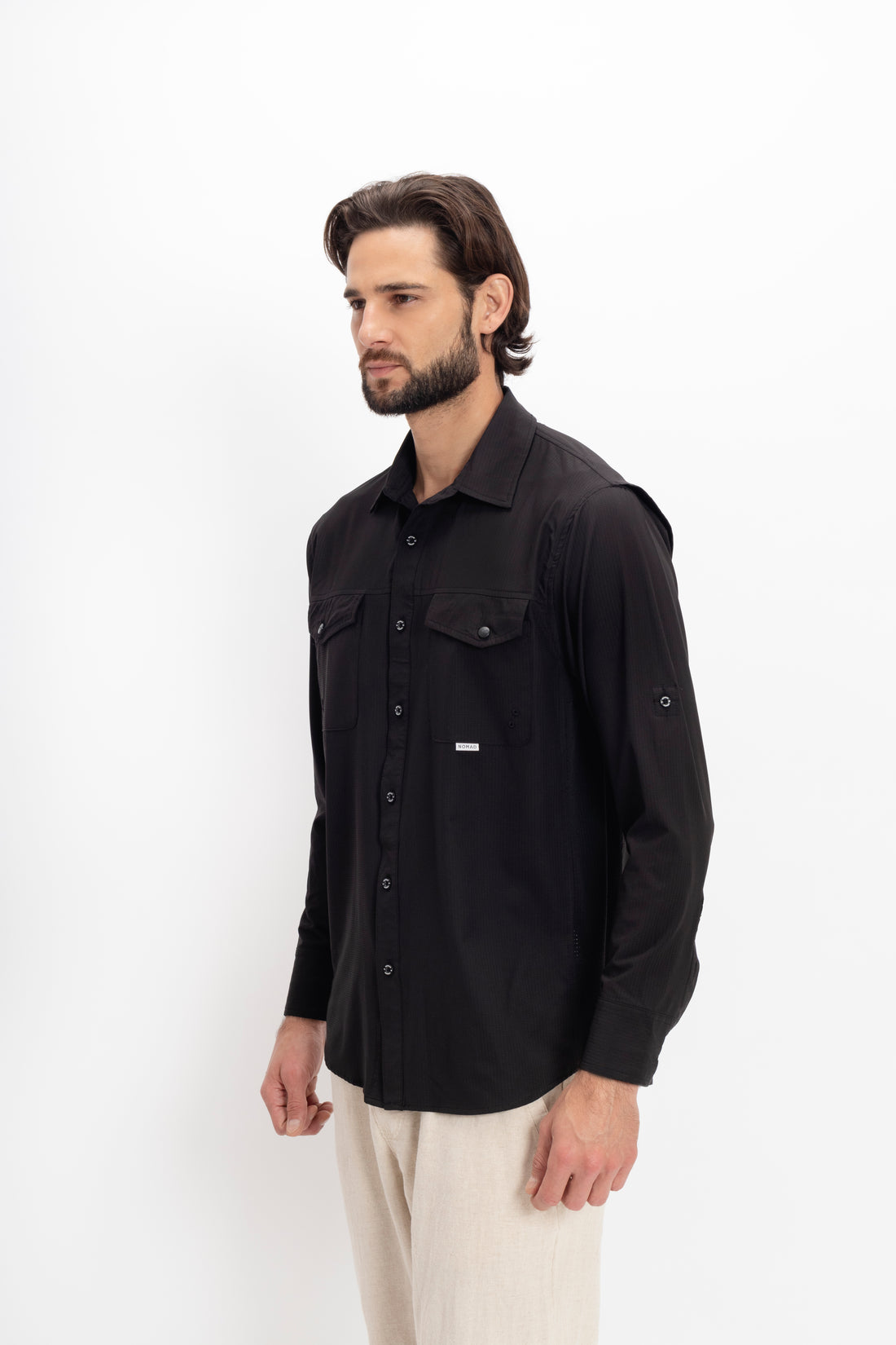 Camisa Nomad Hardwear Manga Larga Negro