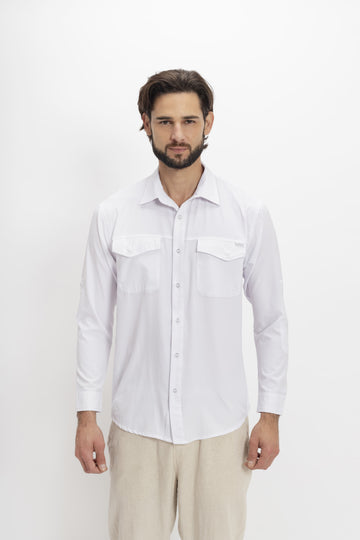 Camisa Nomad Hardwear Manga Larga Blanco
