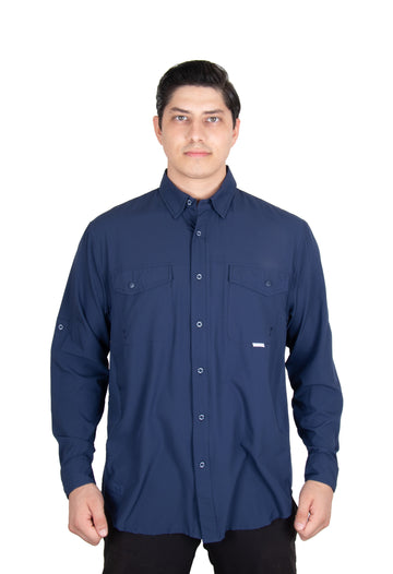 Camisa Navik Hardwear Manga Larga Azul Marino
