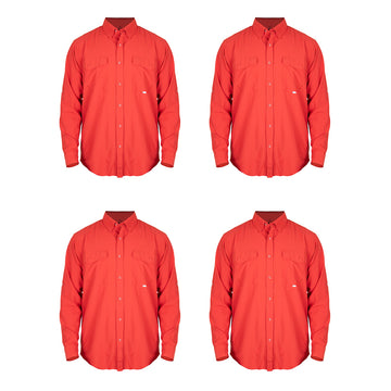 Camisa Outdoor Nomad Hardwear Rojo Paquete 4 Pzs